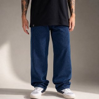 Calça Baggy Balão Masculina Algodão Jeans Liso Premium Sk8