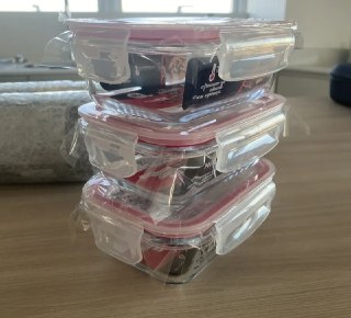 10 Potes Vidro Hermético - Forno, Micro-ondas, Freezer - 370ml (kit 10 unidades)