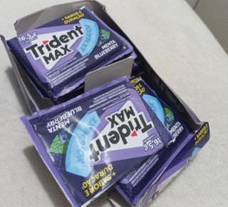 Chiclete Trident Max Menta Blueberry Sem Açúcar - Caixa c/ 14 unids.