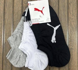 Kit com 9 Pares Meias Puma Sapatilha Invisível