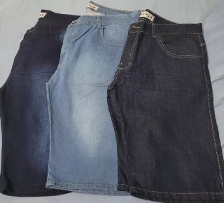 Kit com 3 Bermudas Jeans com Lycra Elastano