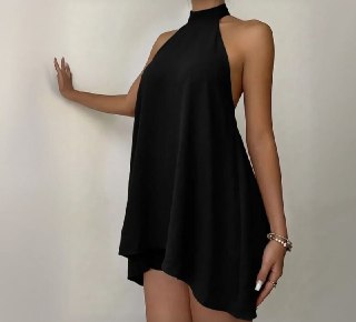 Vestido Curto Frente Única Soltinho Gola Alta (6 cores)
