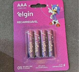 Pilha Palito AAA Elgin 1000mAh recarregável - 4 unidades