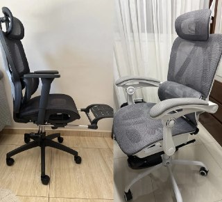 Cadeira Ergonômica Premium Python Fly (Cinza e Preto)