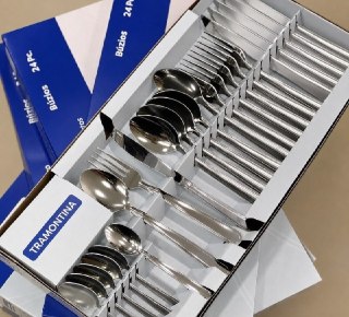 Jogo Talheres Faqueiro Búzios Aço Inox 24 Peças Tramontina