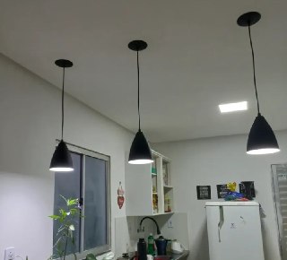 Luminária Pendente Teto Vegas Alumínio Preto 3 Unidades