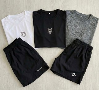 Kit 5 Peças Dry 3 Camisetas e 2 Bermudas Alpha