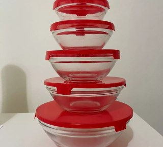 Kit Conjunto De 10 Potes de Vidro Resistente