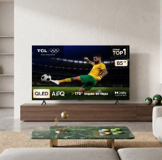 Smart TV TCL 85 Polegadas QLED 4K P7K WiFi Bluetooth Google TV