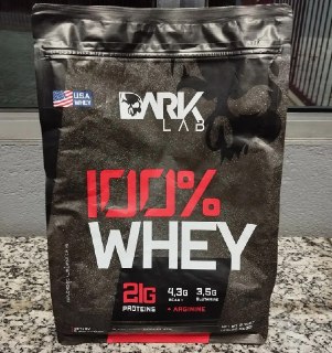 Whey Protein Concentrado 100% 900g Refil Dark Lab Sabor Morango