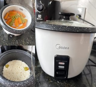Panela de Arroz Elétrica Midea 7 Xícaras Tampa de Vidro
