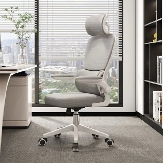 Cadeira Escritório Ergonômica Python Fly B07 Cinza Com Suporte Lombar
