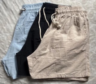 Kit com 3 Shorts Mauricinho em Linho