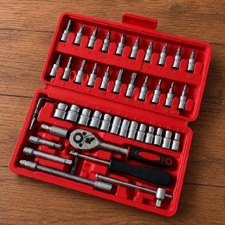 KIT 46 PEÇAS JOGO DE CHAVE CATRACA SOQUETE