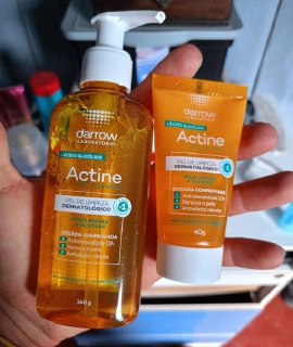 Kit Gel de Limpeza Facial Actine Pele Acneica 140g + 40g