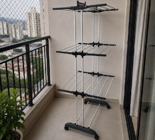 Varal De Chão Grande 3 Andares Dobrável