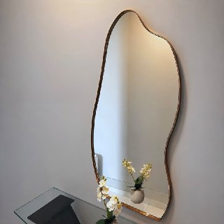 Espelho Orgânico 100x50 Moldura Caramelo