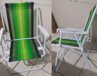 Cadeira de Praia Dobrável Aço (cor sortida)