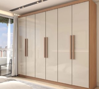 Guarda-Roupa Casal Odisseia 6 Portas 2 Gavetas (4 cores)