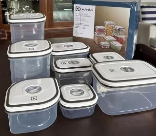 Kit Potes Plásticos Transparente com Tampa, 8 Unidades Electrolux