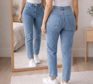 Calça Jeans Mom Feminina Cintura Alta