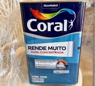 Tinta Acrílica Fosco Rende Muito - Coral 16L (várias cores)