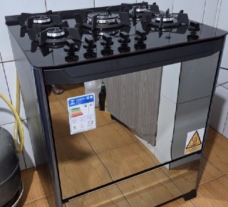 Fogão 5 Bocas Dako Magister Style com Mesa de Vidro e Tripla Chama Bivolt
