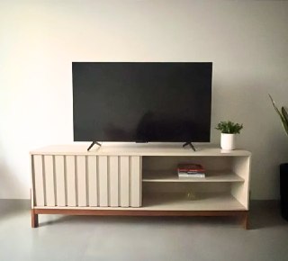 Rack Bancada Para Tv Até 75 Aurora 1.8 Mobler 1 Porta Com Pés