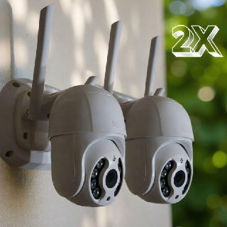 Kit 2 Câmeras Segurança IP Interna Externa Wifi iCSee Infravermelho Prova D’Água