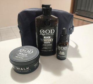 Kit QOD Barber Shop (Pomada Walk 70g + Shampoo Whisky 220ml + Óleo Hidratante 25ml)