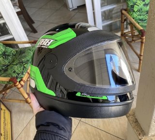 Capacete Moto Pro Tork Moto 788, Preto/Verde, Tam. 58
