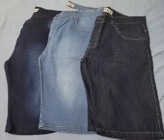 Kit com 3 Bermuda Jeans