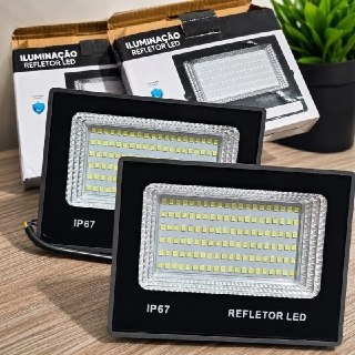 Kit 2 Refletores Super Led 400w Bivolt Prova D'água