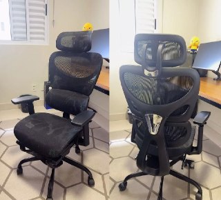 Cadeira Ergonômica Com Apoio Lombar E De Pernas Assento Zero Gravity Cor Preto