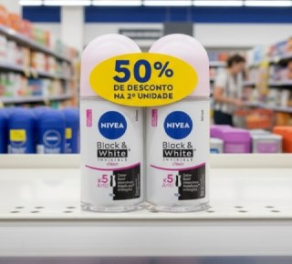 NIVEA Kit Desodorante Roll On Invisible Black & White Clear 50ml