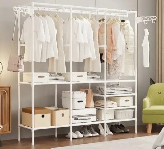 Organizador Roupa Aberto Closet 3 Colunas Desmontável (2 Cores)