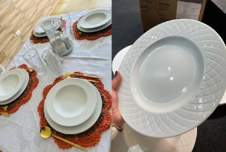 Jogo Pratos Tramontina Ingrid 12pç Porcelana Branca