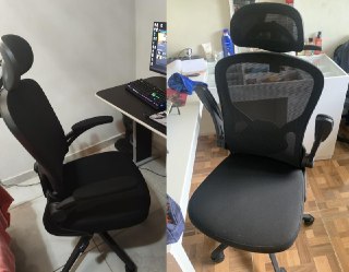 Cadeira de escritório ergonômica c/ estofado de mesh