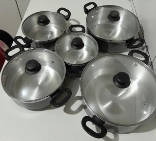 Conjunto De Panela c/ Tampa De Vidro 5 Peças