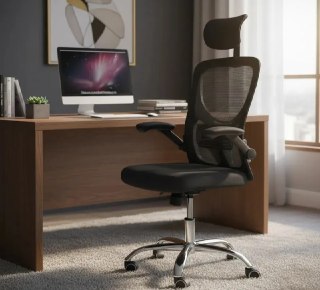 Cadeira Escritório Ergonômica Ravena Apoio Lombar E Nuca