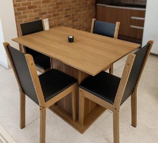 Sala De Jantar Madesa Talita Mesa, 4 Cadeiras