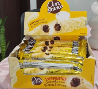 Ouro Branco - Stick Wafer Recheado pacote com 15 unidades