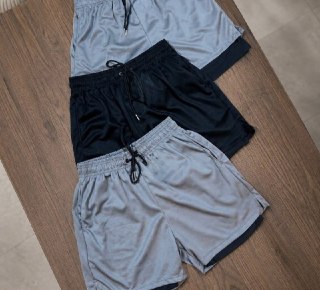 Kit 3 Shorts 2 Em 1 Dry Fit Anti Odor