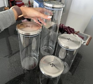 Kit Potes De Vidro Porta Mantimentos Herméticos Electrolux 4 Un.