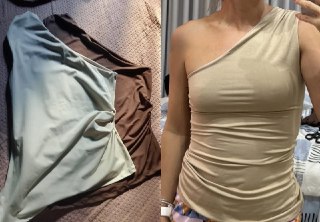 Kit 2 Blusa Manga Assimétrica Casual