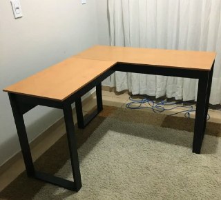 Escrivaninha Industrial Berlim Em L, MDF