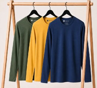 Kit 3 Camisetas Manga Longa Slim Algodão 30.1 Zaroc