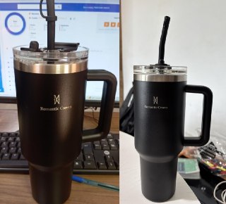 Copo Térmico 1,18L em Aço Inoxidável com Canudo - Preta