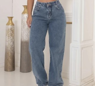 CALÇA JEANS WIDE LEG CINTURA ALTA PRA NAO DAR BANDEIRA