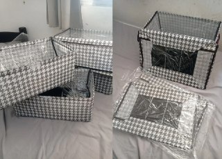 Kit 4 Caixas Organizadoras Dobráveis De Guarda Roupa